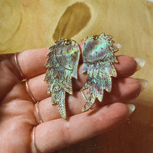 Load and play video in Gallery viewer, Angel Wings • Abalone Earrings • Hand Carved