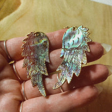 Load and play video in Gallery viewer, Angel Wings • Abalone Earrings • Hand Carved