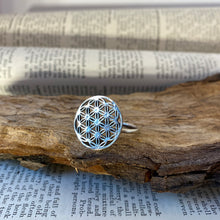 Load image into Gallery viewer, Silver Ring • Flower of Life • 925 Sterling Silver