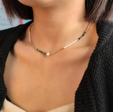 Load image into Gallery viewer, Real Turquoise & Pearl - Miyuki Beads Necklace