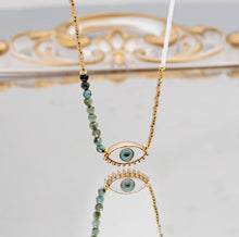 Load image into Gallery viewer, Real Turquoise & Third Eye - Miyuki Beads Necklace