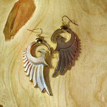 Load image into Gallery viewer, Wings • Silver Mother of Pearl Earrings • Hand Carved