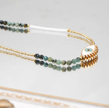 Load image into Gallery viewer, Real Turquoise & Third Eye - Miyuki Beads Necklace