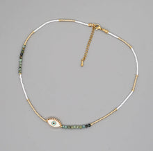 Load image into Gallery viewer, Real Turquoise & Third Eye - Miyuki Beads Necklace