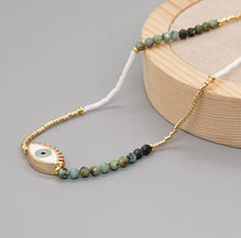 Load image into Gallery viewer, Real Turquoise & Third Eye - Miyuki Beads Necklace