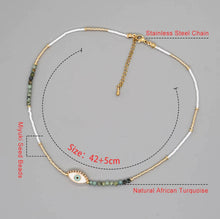 Load image into Gallery viewer, Real Turquoise & Mother of Pearl - Miyuki Beads Necklace