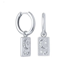 Load image into Gallery viewer, 925 Sterling Silver Earrings • Rectangle Moon
