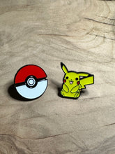 Load image into Gallery viewer, Pin / Badge - Set of 2 - Pikachu + Pokémon Ball
