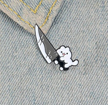 Load image into Gallery viewer, Pins / Badge - Cute Killer Kitten
