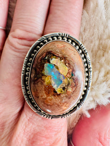 Handmade & Sterling Silver Rings Collection - Mexican Opal