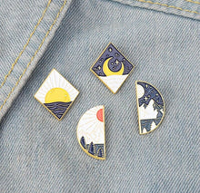 Load image into Gallery viewer, Pins / Badges - Sun &amp; Moon Pair
