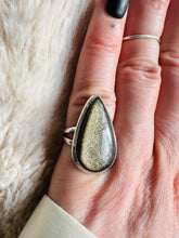 Load image into Gallery viewer, Handmade &amp; Sterling Silver Rings Collection - Gold Sheen Black Obsidian
