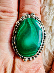 Handmade & Sterling Silver Rings Collection - Malachite