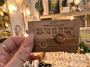 I Need You Like The Moon Needs The Sun To Shine ❥ Matching Bracelets / Set of 2 Bracelets