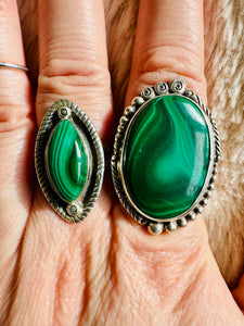 Handmade & Sterling Silver Rings Collection - Malachite