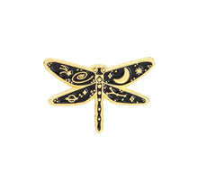 Load image into Gallery viewer, Pins / Badge - Moon &amp; Sun Dragonflies
