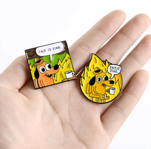 Pins / Badge - “This is Fine” Comic Strip Collection