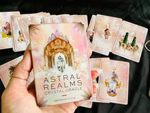 Load image into Gallery viewer, «Astral Realms» Crystal Oracle Deck + Bag + Smudging Stick
