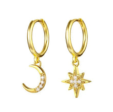 Load image into Gallery viewer, 925 Sterling Silver Earrings • Moon &amp; Stars
