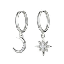 Load image into Gallery viewer, 925 Sterling Silver Earrings • Moon &amp; Stars
