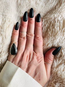 Handmade & Sterling Silver Rings Collection - Gold Sheen Black Obsidian