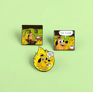 Pins / Badge - “This is Fine” Comic Strip Collection