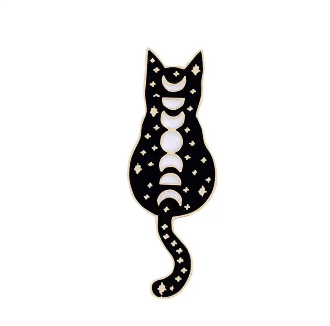 Pins / Badge - Moon Phase Cat