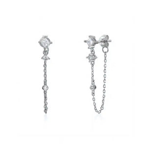 925 Sterling Silver Earrings • Chain Stud