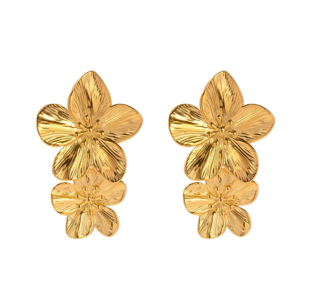 Double Flora • Stainless Steel Earrings