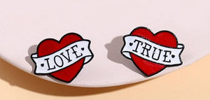 Pins / Badge - “True” & “Love” Heart