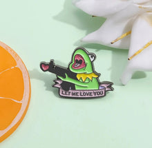 Load image into Gallery viewer, Pins / Badge - Kermit the Frog with a Gun
