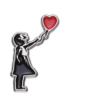 Load image into Gallery viewer, Pins / Badge - Banksy’s Girl with Heart Balloon
