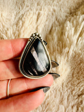 Load image into Gallery viewer, Handmade &amp; Sterling Silver Rings Collection - Silver Sheen Black Obsidian
