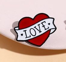 Load image into Gallery viewer, Pins / Badge - “True” &amp; “Love” Heart
