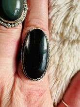 Load and play video in Gallery viewer, Handmade &amp; Sterling Silver Rings Collection - Silver Sheen Black Obsidian
