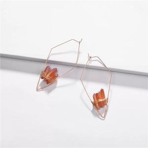 Earrings Luma ▷ Real Raw Crystal Cluster Quartz / Healing Jewellery
