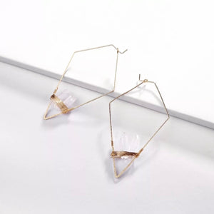 Earrings Luma ▷ Real Raw Crystal Cluster Quartz / Healing Jewellery