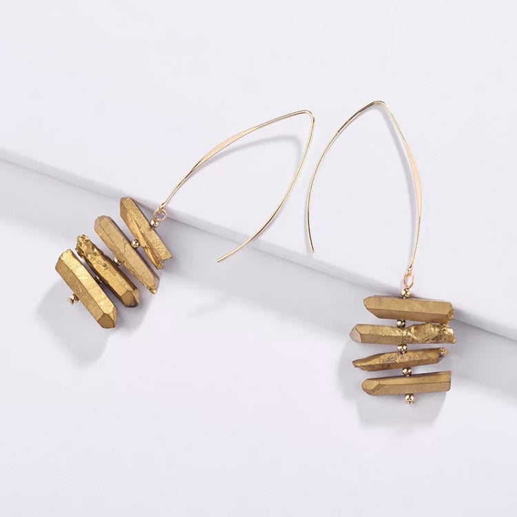 Earrings Lana ▷ Real Raw Dropping Quartz / Healing Jewellery
