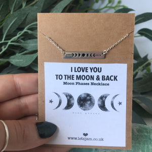 Message Necklace • I Love You To The Moon & Back