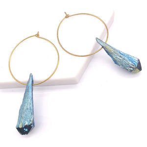 Earrings Lilly • Real Raw Rock Quartz / Healing Jewellery