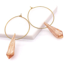 Load image into Gallery viewer, Earrings Lilly • Real Raw Rock Quartz / Healing Jewellery
