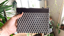 Load image into Gallery viewer, Leather Clutch Marie • Unique &amp; Handmade • Pocket • Purse • Black &amp; White
