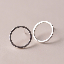Load image into Gallery viewer, Stud Earrings • Sterling Silver • Hollow Circle
