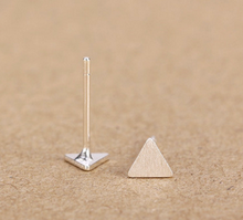 Load image into Gallery viewer, Stud Earrings • Sterling Silver • Triangle
