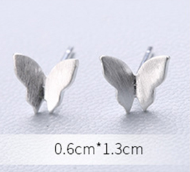 Stud Earrings • Sterling Silver • Butterfly
