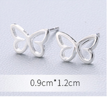 Load image into Gallery viewer, Stud Earrings • Sterling Silver • Hollow Butterfly
