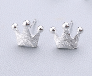 Stud Earrings • Sterling Silver • Tiny Crown