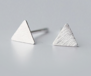 Stud Earrings • Sterling Silver • Triangle