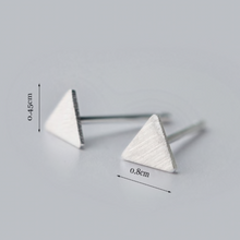Load image into Gallery viewer, Stud Earrings • Sterling Silver • Triangle
