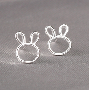Stud Earrings • Sterling Silver • Bunny